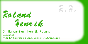 roland henrik business card